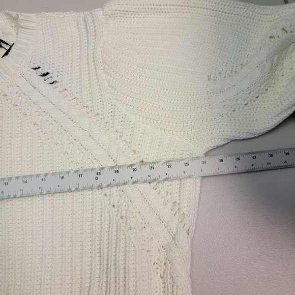 La Joie Cream Cable Knit Crewneck Sweater Women's Size 3X - Picture 4 of 6